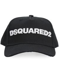 DSquared² - Accessoires ,Zwart ,Katoen Embroidered Baseball Cap - Lyst