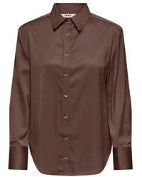 ONLY - Klassiek Lang Mouw Overhemd Met Ronde Hals - Lyst