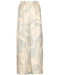 Alysi - Broeken ,Veelkleurig ,Pantalone Brushed Print Ampio - Lyst