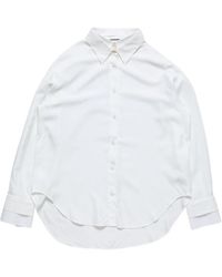 Acne Studios - Overhemden ,Wit ,Katoen Layered Button-Up - Lyst