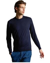 Colombo - Truien & Vesten ,Blauw ,Wol Blauwe Kid Wol Trui - Lyst