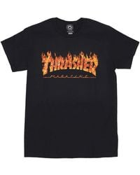 Thrasher - Tops ,Zwart ,Katoen Zwarte Inferno Tee Korte Mouw T-Shirt - Lyst