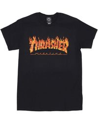 Thrasher - Tops ,Zwart ,Katoen Zwarte Inferno Tee Korte Mouw T-Shirt - Lyst