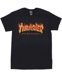 Thrasher - Tops ,Zwart ,Katoen Zwarte Inferno Tee Korte Mouw T-Shirt - Lyst