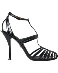 Dolce & Gabbana - Schwarze stiletto-sandalen - Lyst