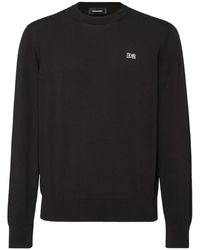 DSquared² - Zwarte Katoenen T-Shirt Met Logopatch - Lyst