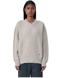 MM6 by Maison Margiela - V-Neck Knitwear - Lyst
