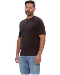 Profuomo - Truien & Vesten ,Bruin ,Katoen T-Shirt Crew Neck Ss Aero Ease - Lyst