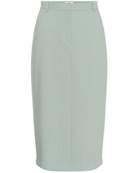 Soaked In Luxury - Slim-Fit Lange Pencil Rok Zilverblauw - Lyst