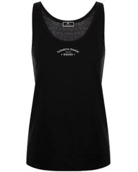 Elisabetta Franchi - T-shirt e polo nere con stampa logo - Lyst