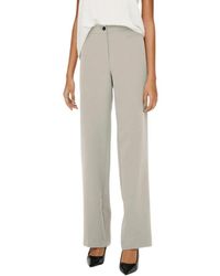 ONLY - Broeken ,Wit ,Katoen Mid Straight Pant - Lyst