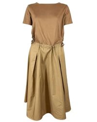 Herno - Falten-Midikleid Mit Kordelzug - Lyst