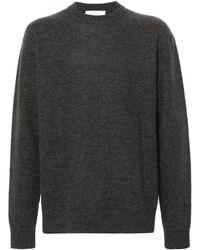 Jil Sander - Truien & Vesten ,Grijs ,Wol Grijze Crew Neck Wollen Trui - Lyst