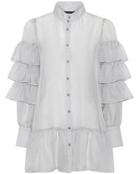 Bruuns Bazaar - Overhemden ,Grijs ,Polyester Coakum Bbviri Lange Blouse - Lyst