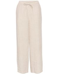 Cream - Wide Trousers - Lyst