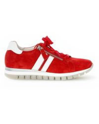 Gabor - Rote wildleder sneakers mit reißverschluss - Lyst