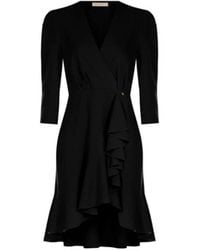Rinascimento - Kurzes kleid mit rüschen, v-ausschnitt, asymmetrisch - Lyst