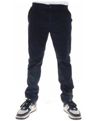 Lyle & Scott - Broeken ,Blauw ,Katoen Blauwe Katoenen Broek Met Rits En Zakken - Lyst