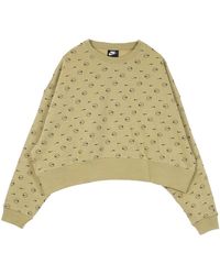 Nike - Fitness ,Polyester Crewneck Sweatshirt Met Allover Print - Lyst