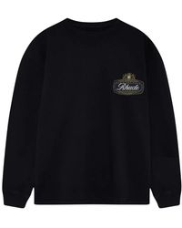 Rhude - Tops ,Zwart ,Katoen Safari Crest Long Sleeve T-Shirt - Lyst