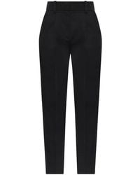 Balmain - Broeken ,Zwart ,Wol Woolen Pantalon Met Plooi - Lyst
