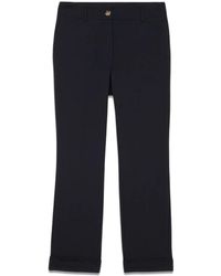 Oltre - Broeken ,Blauw ,Polyester Regular Broeken - Lyst