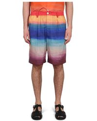 Marni - Korte Broeken ,Veelkleurig ,Katoen Cotton Bermuda Shorts - Lyst