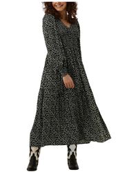 Y.A.S - Y.A. ,Kleedjes ,Zwart ,V-Hals Smock Jurk - Lyst