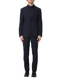 Manuel Ritz - Kostuums ,Blauw ,Blauw Twee-Knoopspak - Lyst
