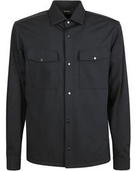 Zegna - Camicia premium uomo nero e grigio - Lyst