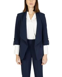 Rinascimento - Jassen ,Blauw ,Leer Anda Blazer - Lyst