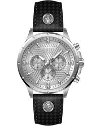 Versus - Cronografo cinturino in pelle acciaio orologio - Lyst