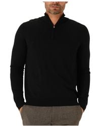 Profuomo - Truien & Vesten ,Zwart ,Wol Pullover Half Zip Merino - Lyst