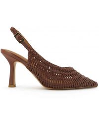 Elvio Zanon - Slingback Aus Geflochtenem Leder - Lyst