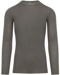Rick Owens - Gerippter Rundhalsausschnitt Pullover - Lyst