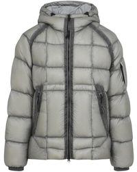 C.P. Company - Jassen ,Grijs ,Leer Medium Jacket - Lyst