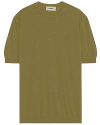 A PAPER KID - Truien & Vesten ,Groen ,Katoen Rondgebreid T-Shirt - Lyst