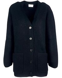 P.A.R.O.S.H. - Ribgebreide Cardigan Met Patchzakken - Lyst