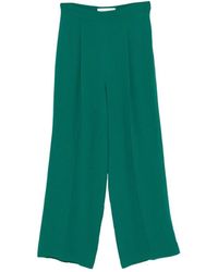DE SANTIS - Broeken ,Groen ,Wide Leg Geplooide Broek - Lyst