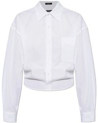 R13 - Overhemden ,Wit ,Katoen Cropped Shirt - Lyst