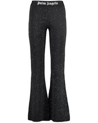 Palm Angels - Broeken ,Zwart ,Polyester Gebreide Broek - Lyst