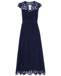 IVY & OAK Midi lace dress with open back - Azul