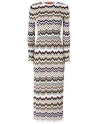 Missoni - Zig Zag Motief Lange Jurk - Lyst