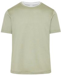 Eleventy - Tops ,Groen ,Katoen Italiaans Katoenen T-Shirt - Lyst