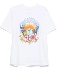 CASABLANCA - Weiße crew neck t-shirts und polos - Lyst