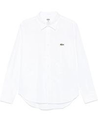 Junya Watanabe - Overhemden ,Wit ,Witte Button-Up Shirt Met Box-Pleat Detail - Lyst