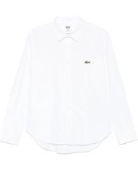 Junya Watanabe - Overhemden ,Wit ,Witte Button-Up Shirt Met Box-Pleat Detail - Lyst