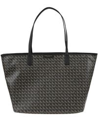 Tory Burch - Schwarze Shopper-Tasche Mit Lederakzenten - Lyst