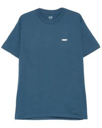 Obey - Tops ,Blauw ,Katoen Exclamation Classic T-Shirt - Lyst