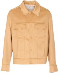 Ami Paris - Jassen ,Wol Wol-Zijde Mix Jas - Lyst